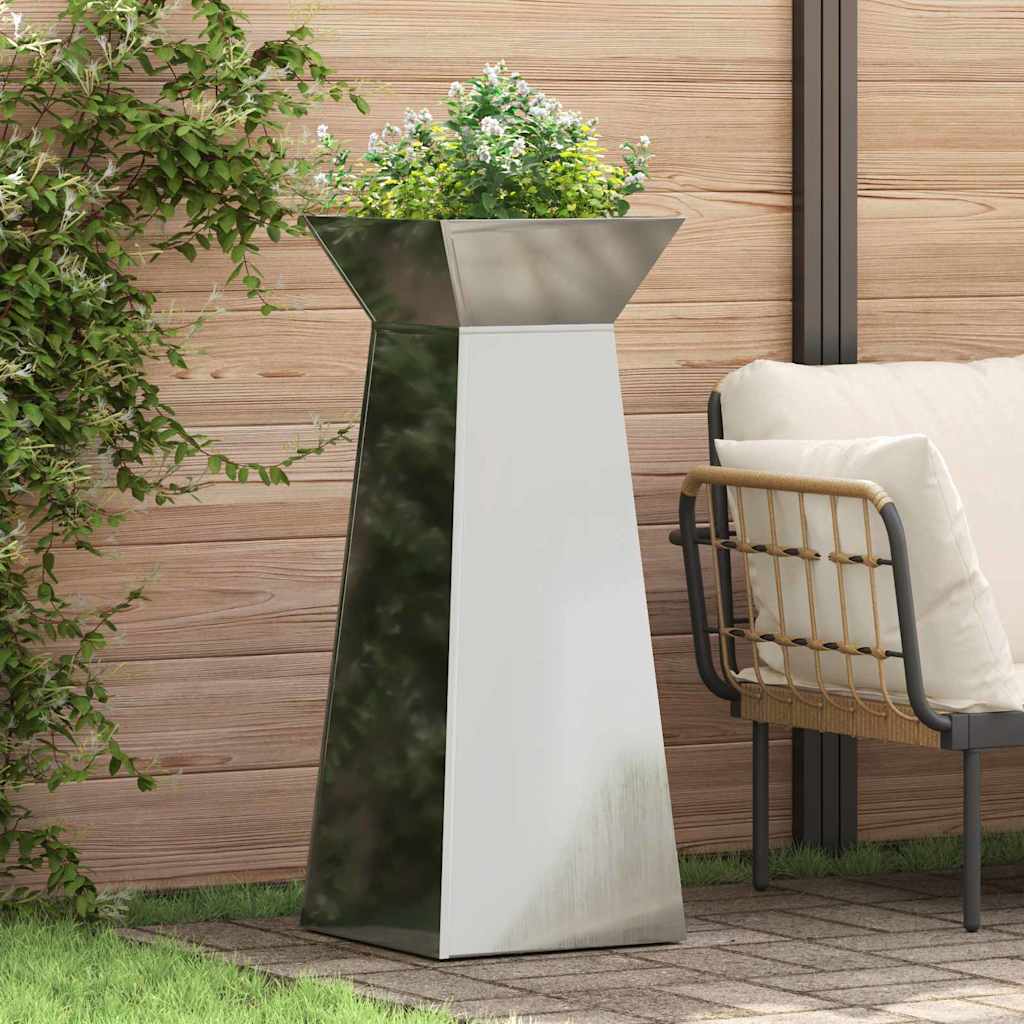 DRDALE Pillar Planter 2 pcs 40x40x100 cm - Silver - Design Hut
