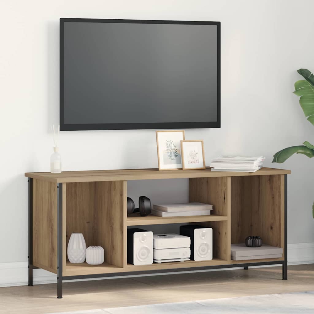TV Stand Artisan Oak Engineered Wood, Metal 102 x 35 x 45 cm - Direct Imports