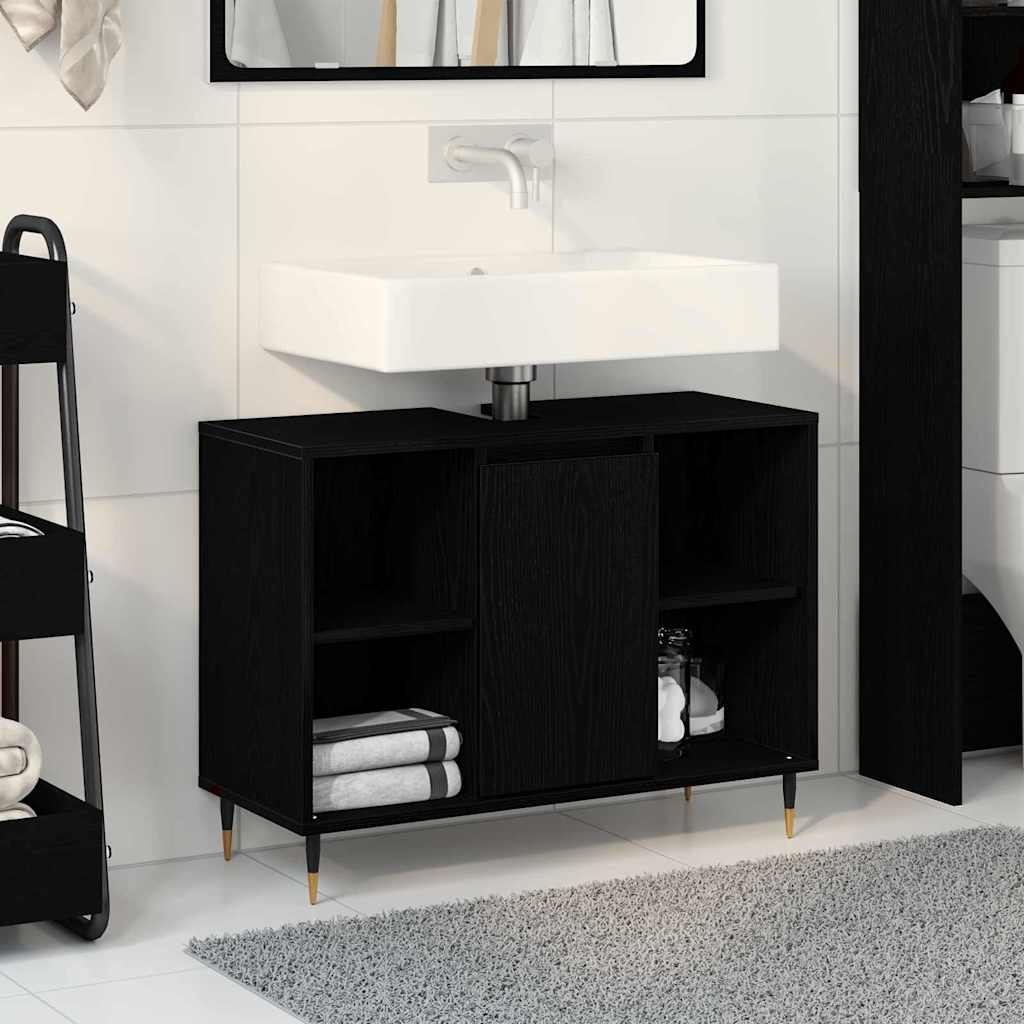 Vanity Unit Black Oak Engineered Wood Medium Black Oak Vanity - Merlin Deals