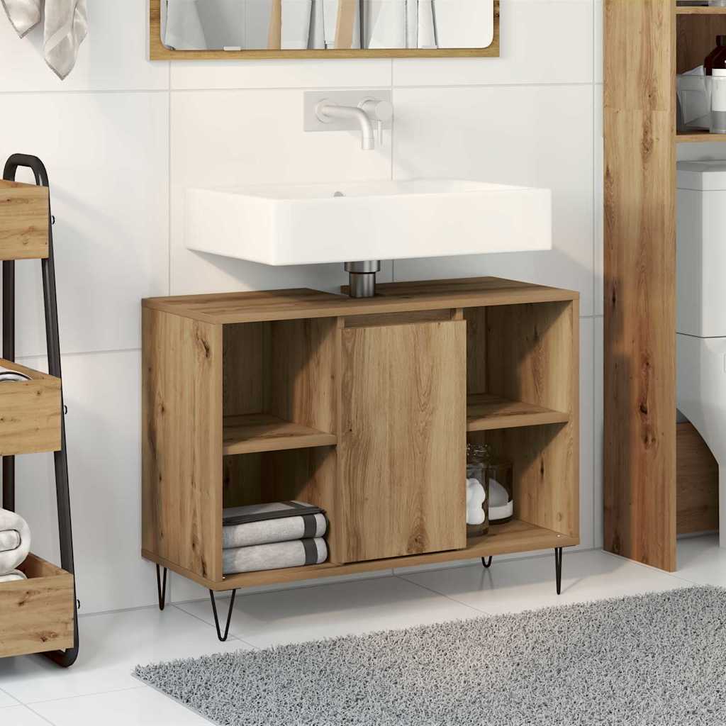 Bathroom Vanity Unit Artisan Oak Engineered Wood Medium - Millennium Furniture