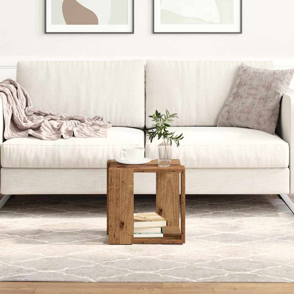 Coffee Table Old Wood Solid Reclaimed Wood 32 x 32 x 30 cm - Merkel Designers