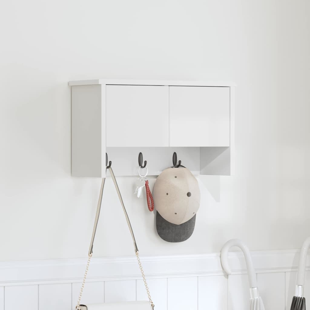 Wall-Mounted Coat Rack White 50 x 20 x 30 cm Engineered wood - Discount Dealers