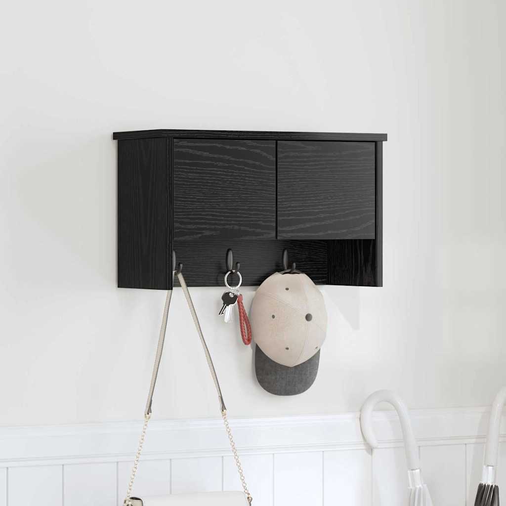 Wall-Mounted Coat Rack with Shelf Black oak 50 x 20 x 30 cm - Discount Dealers