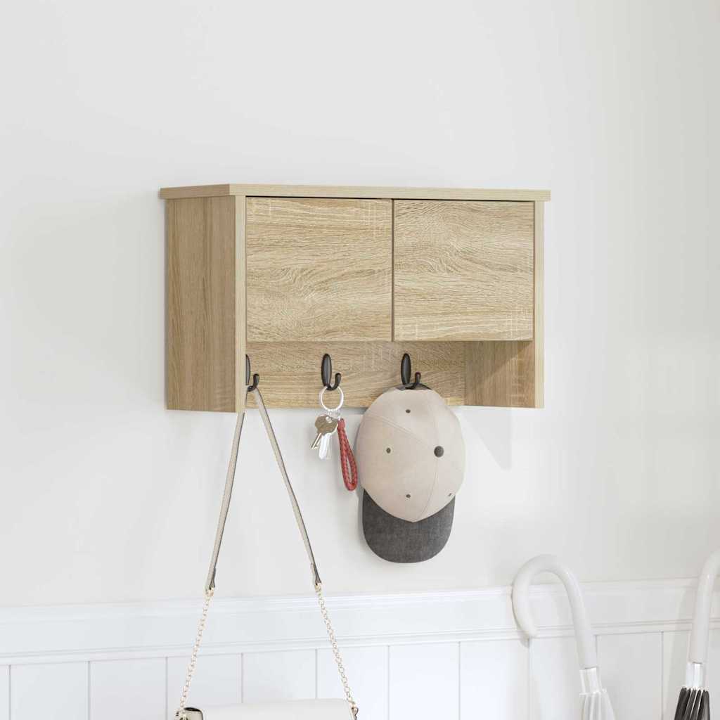 Wall-Mounted Coat Rack with Shelf Sonoma oak 50 x 20 x 30 cm - Discount Dealers