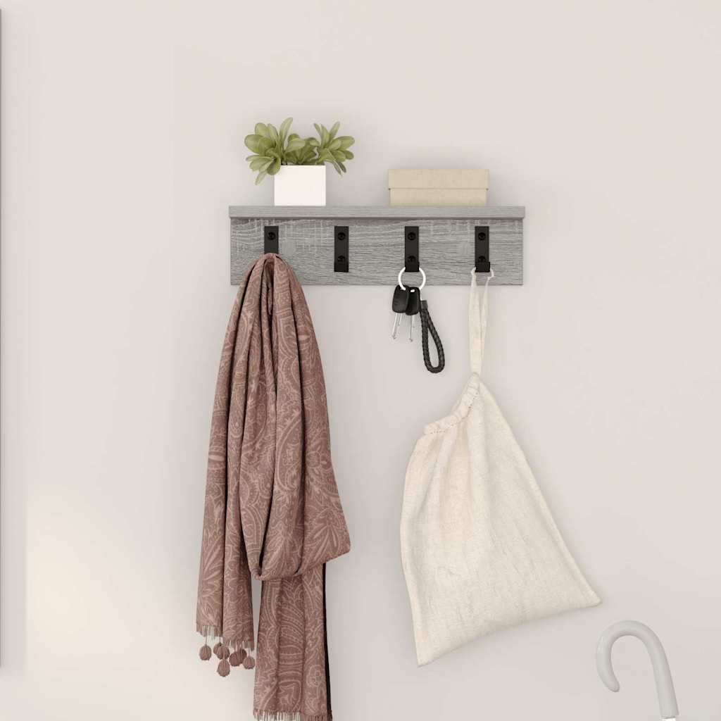 Wall-Mounted Coat Rack Grey sonoma 40 x 10.5 x 10.5 cm - Millennium Furniture