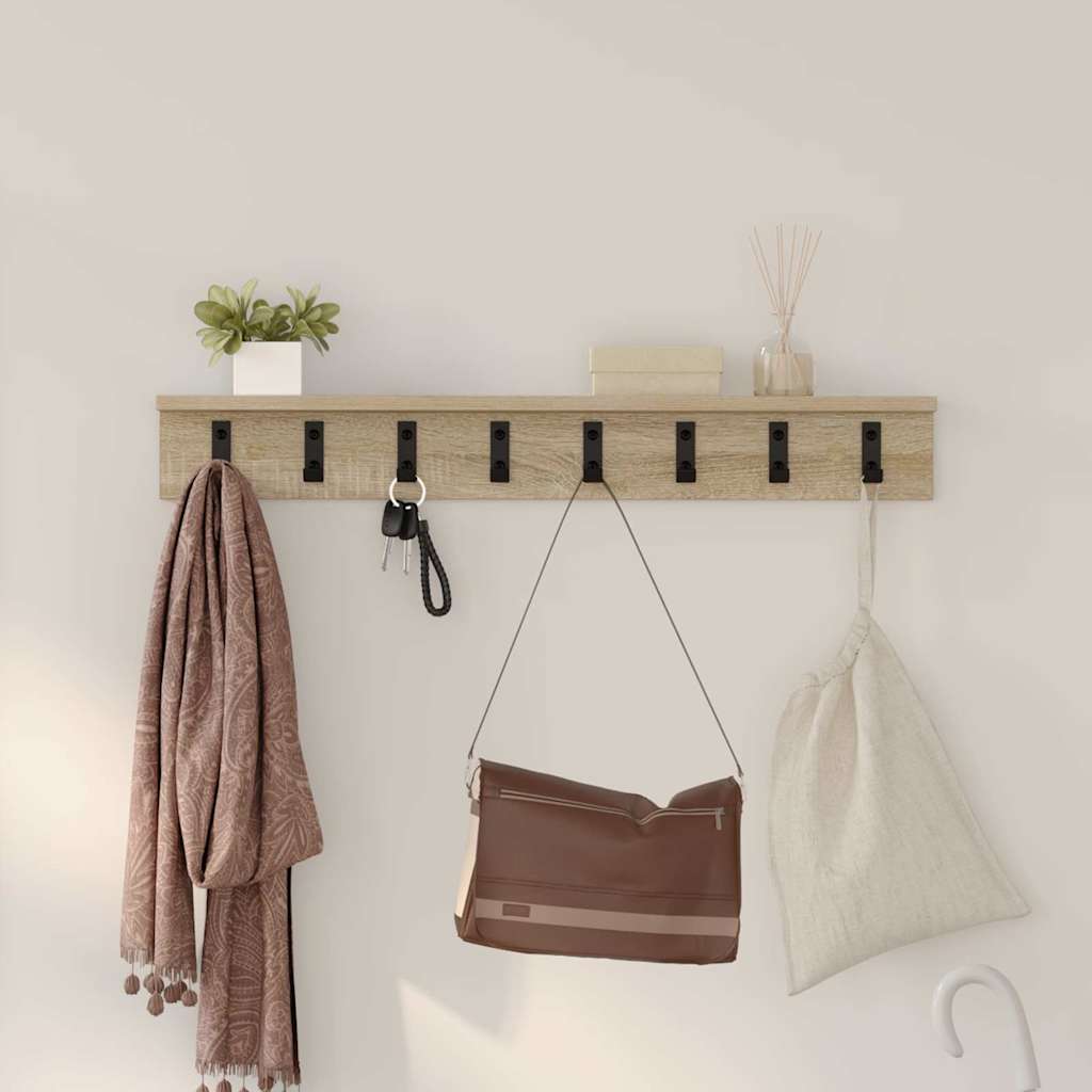 Wall-Mounted Coat Rack Sonoma oak 80 x 10.5 x 10.5 cm - R and M Furniture