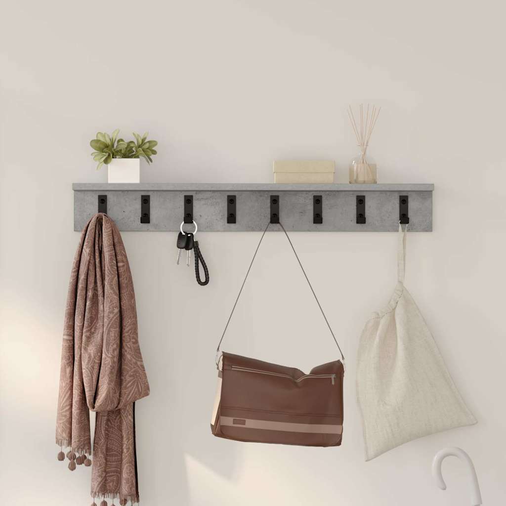 Wall-Mounted Coat Rack Concrete grey 80 x 10.5 x 10.5 cm - Sid & Sam