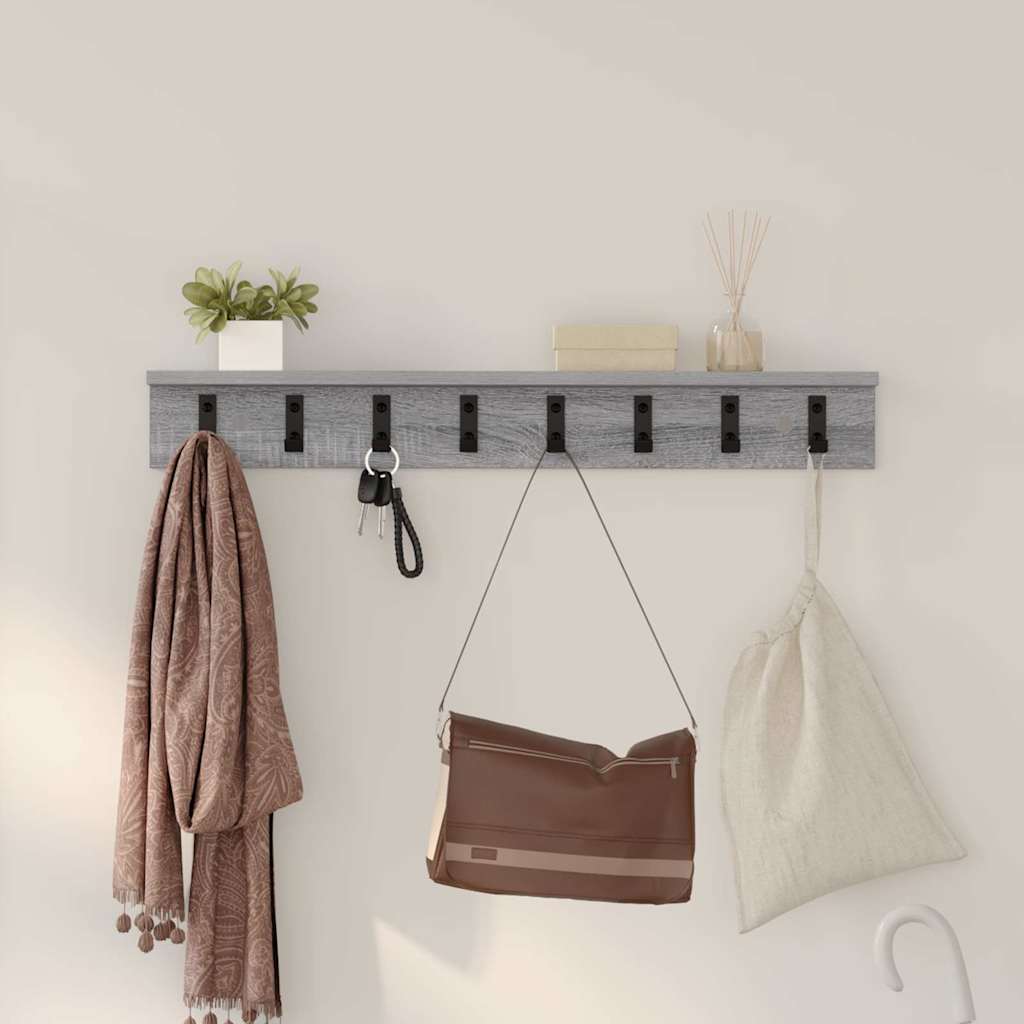 Wall-Mounted Coat Rack Grey sonoma 80 x 10.5 x 10.5 cm - Sid & Sam