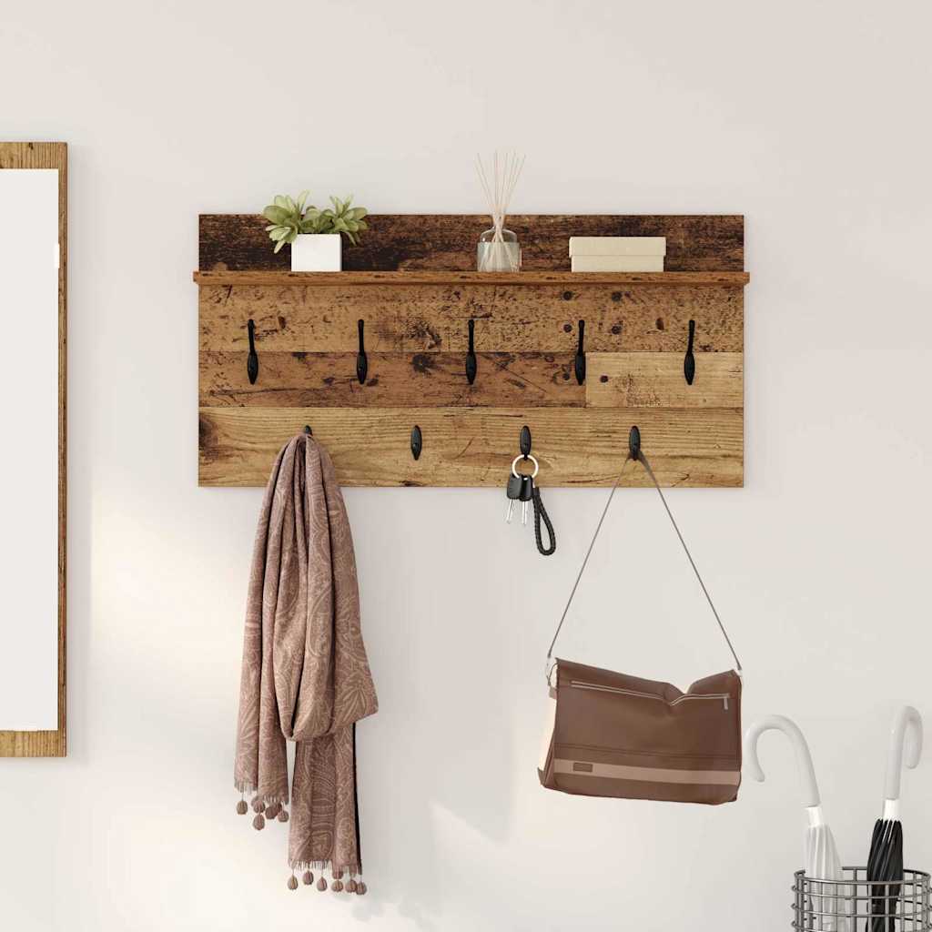 Wall-Mounted Coat Rack Old wood 80 x 40 x 12 cm Engineered wood - Merkel Designers