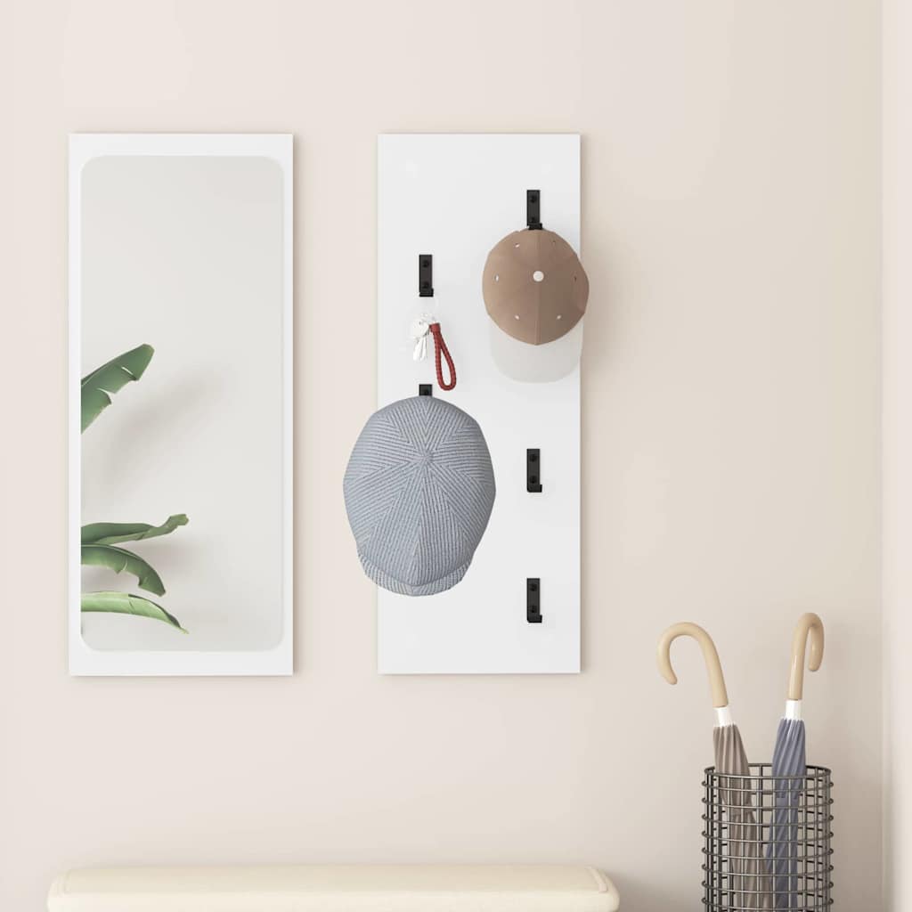 Wall-Mounted Coat Rack White 30 x 1.5 x 80 cm Engineered wood - Charlotte Dunes