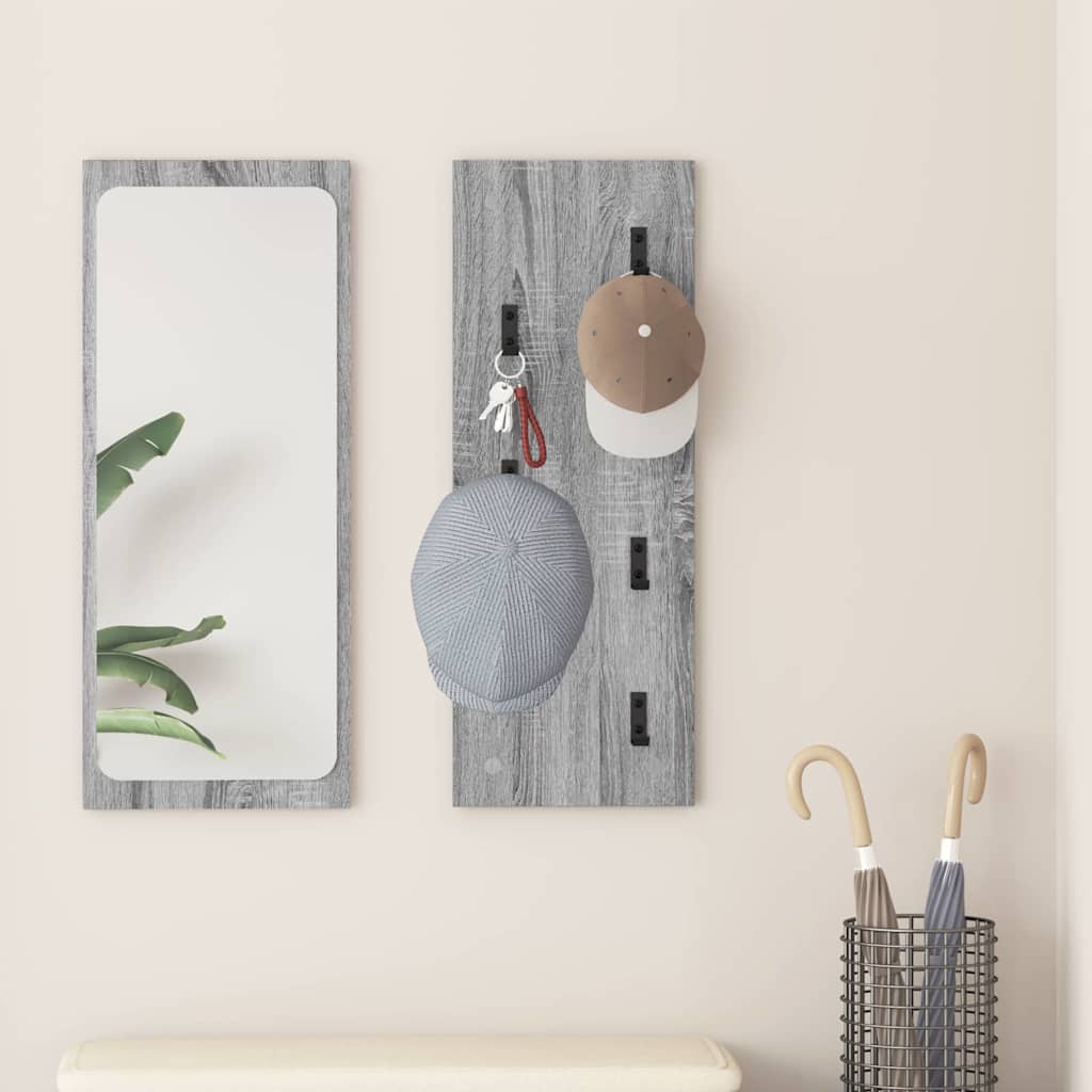 Wall-Mounted Coat Rack Grey sonoma 30 x 1.5 x 80 cm - Decor Base