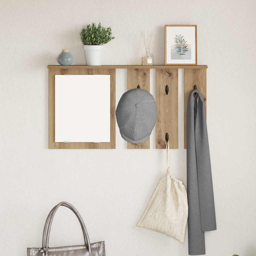 Wall-Mounted Coat Rack with Shelf Artisan oak 85 x 10 x 45 cm - Design Hut