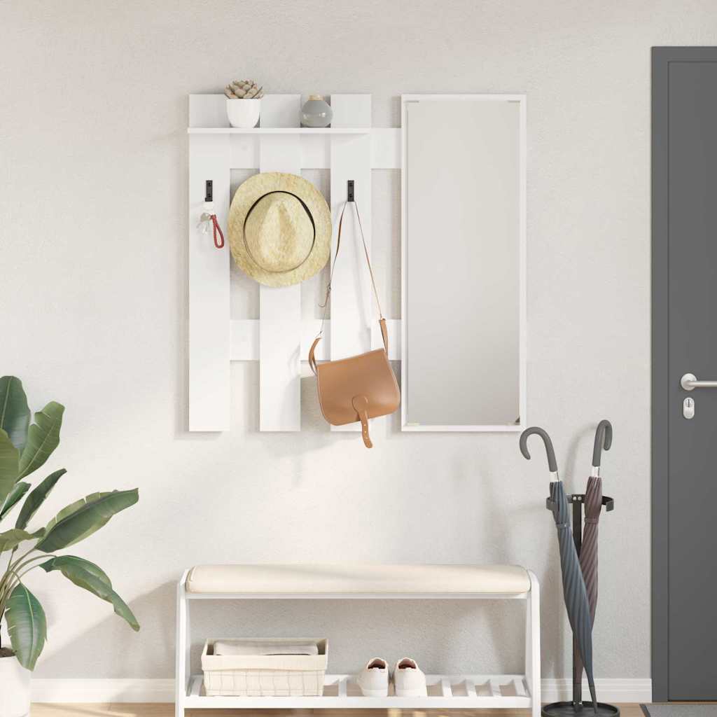Wall-Mounted Coat Rack White 100 x 10 x 100 cm Engineered wood - Charlotte Dunes