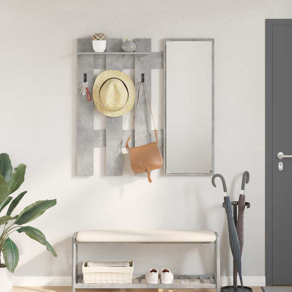 Wall-Mounted Coat Rack Concrete grey 100 x 10 x 100 cm - Decor Base
