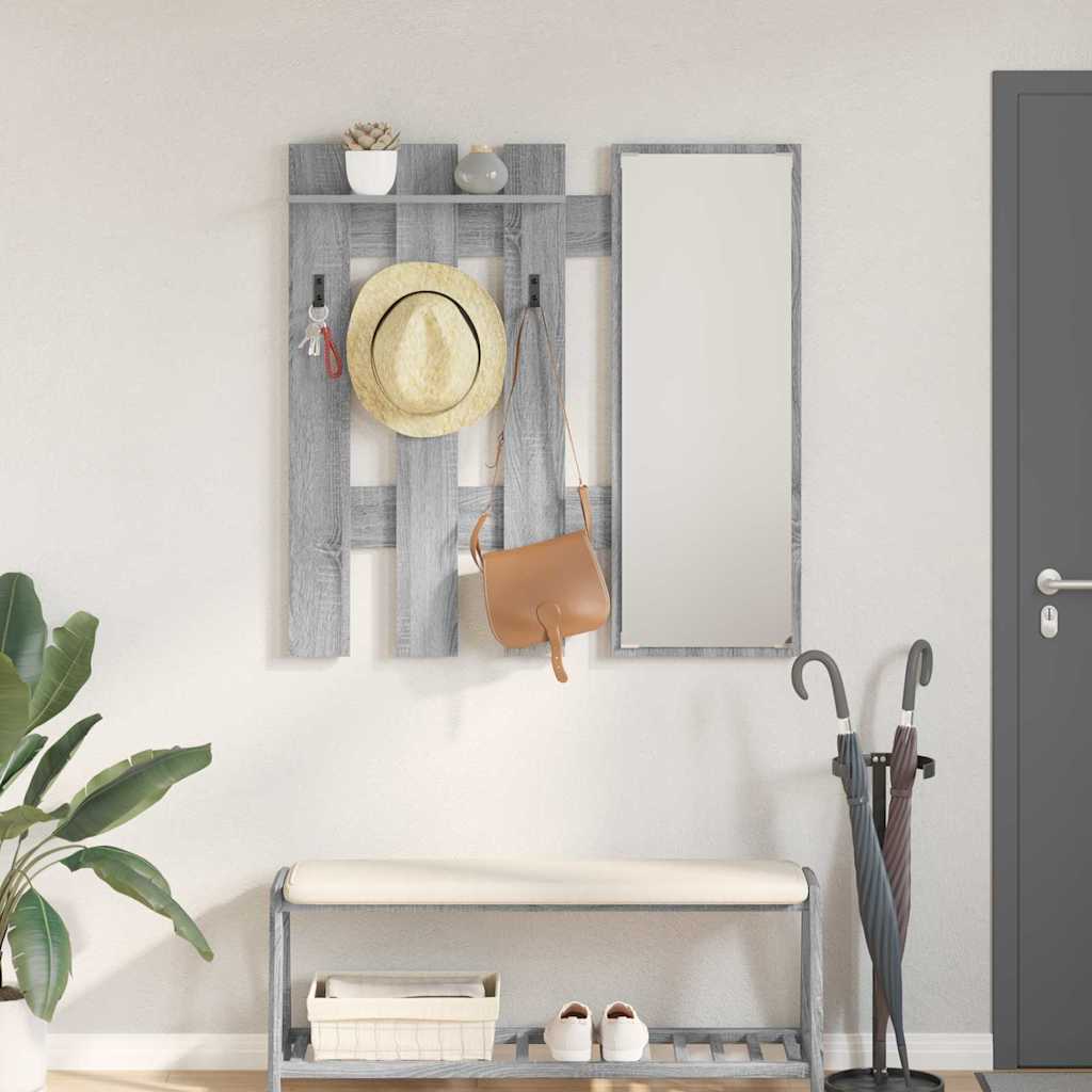Wall-Mounted Coat Rack Grey sonoma 100 x 10 x 100 cm - Decor Base