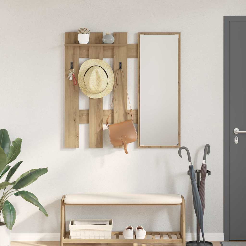 Wall-Mounted Coat Rack Artisan oak 100 x 10 x 100 cm - Decor Base
