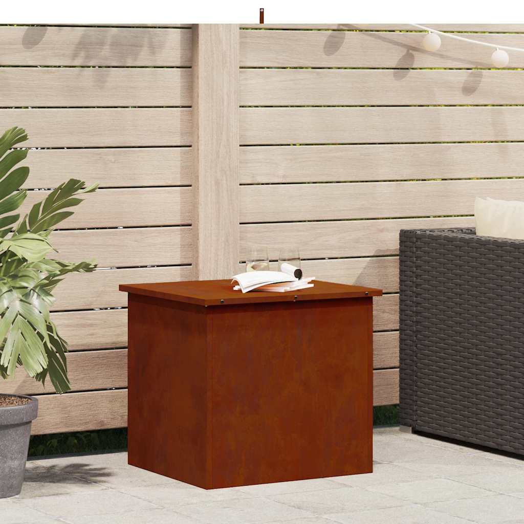 PERCOVE Outdoor Storage Box Rusty 55x50.5x50 cm Steel - Charlotte Dunes