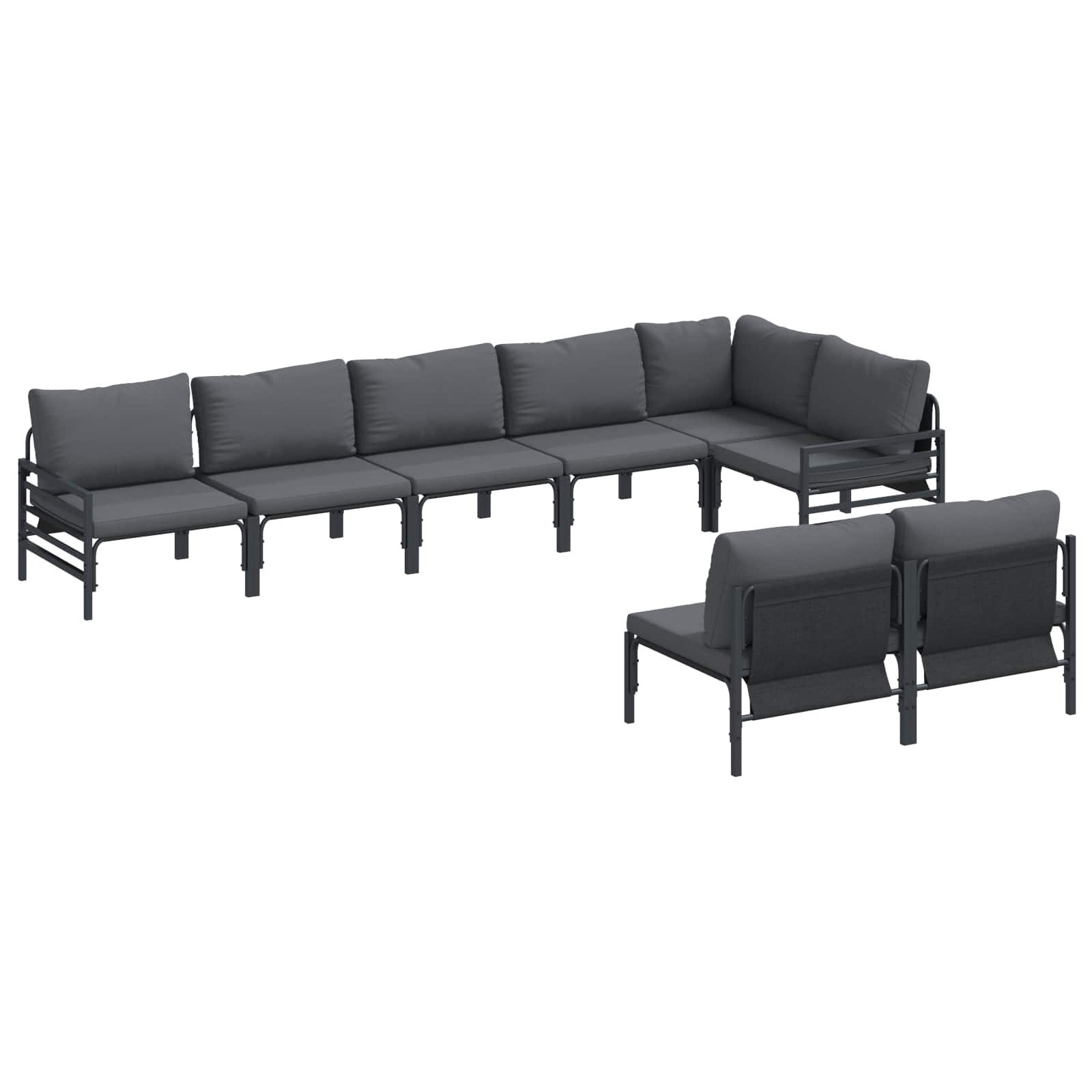 WAVUE Garden Sofa Set with Cushion Anthracite Steel - Charlotte Dunes