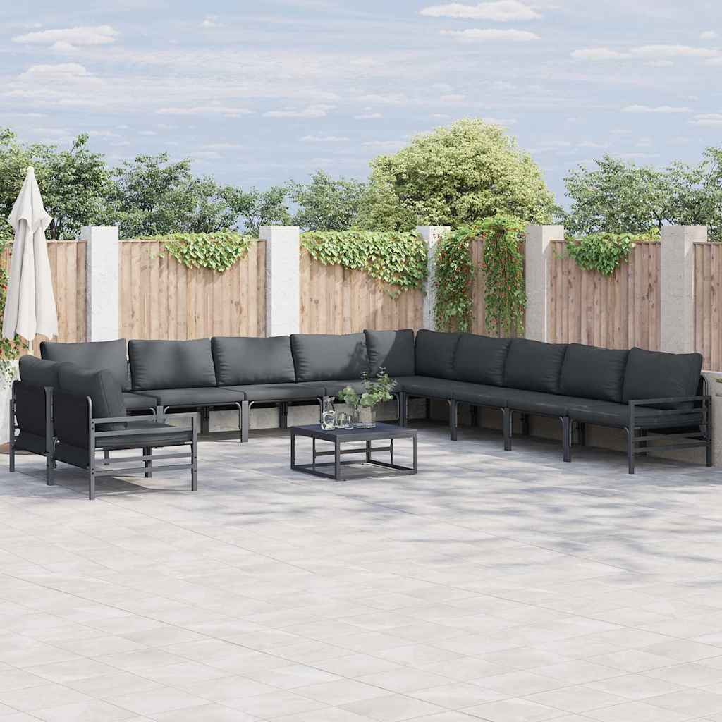 WAVUE Garden Sofa Set with Cushion Anthracite Steel - Charlotte Dunes