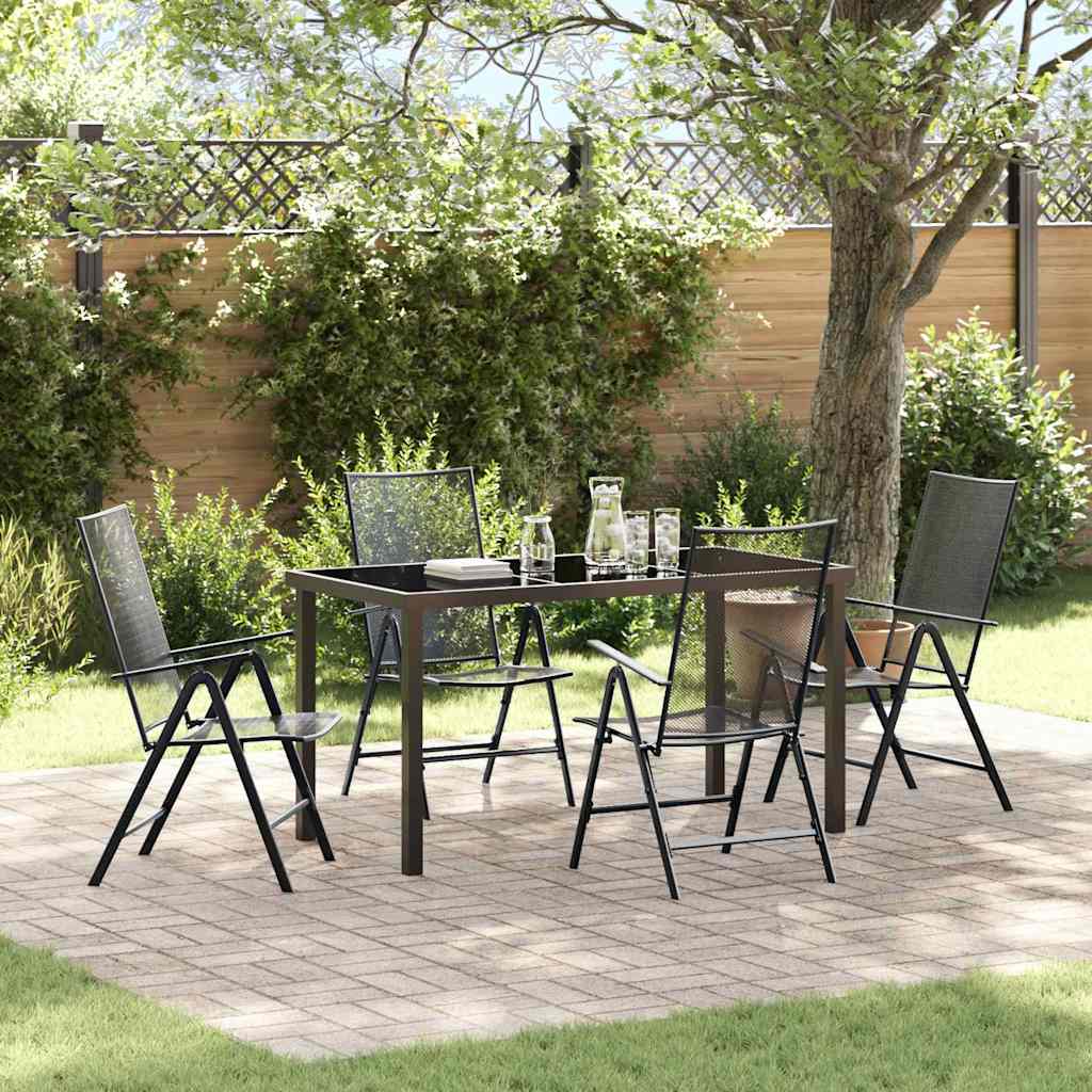 5 Piece Garden Dining Set Anthracite Steel - R and M Furniture