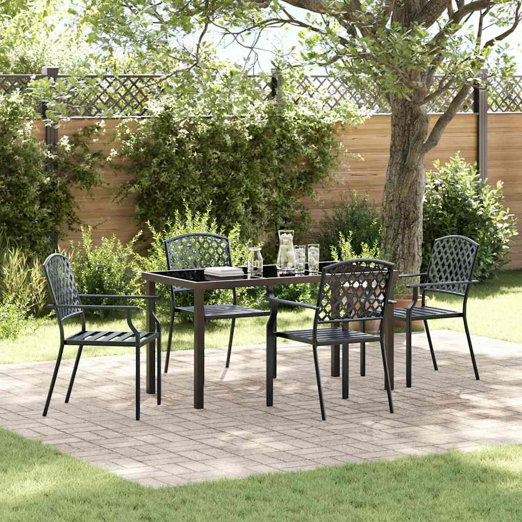 5 Piece Garden Dining Set Anthracite Steel - Charlotte Dunes