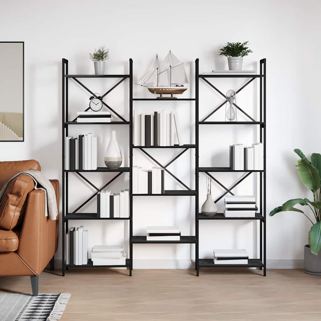 Bookshelf Black oak 156 x 25 x 167.5 cm Engineered wood - Direct Imports