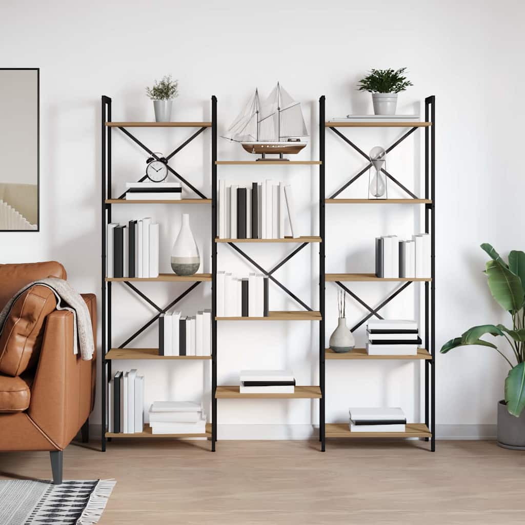Bookshelf Artisan oak 156 x 25 x 167.5 cm Engineered wood - Discount Dealers