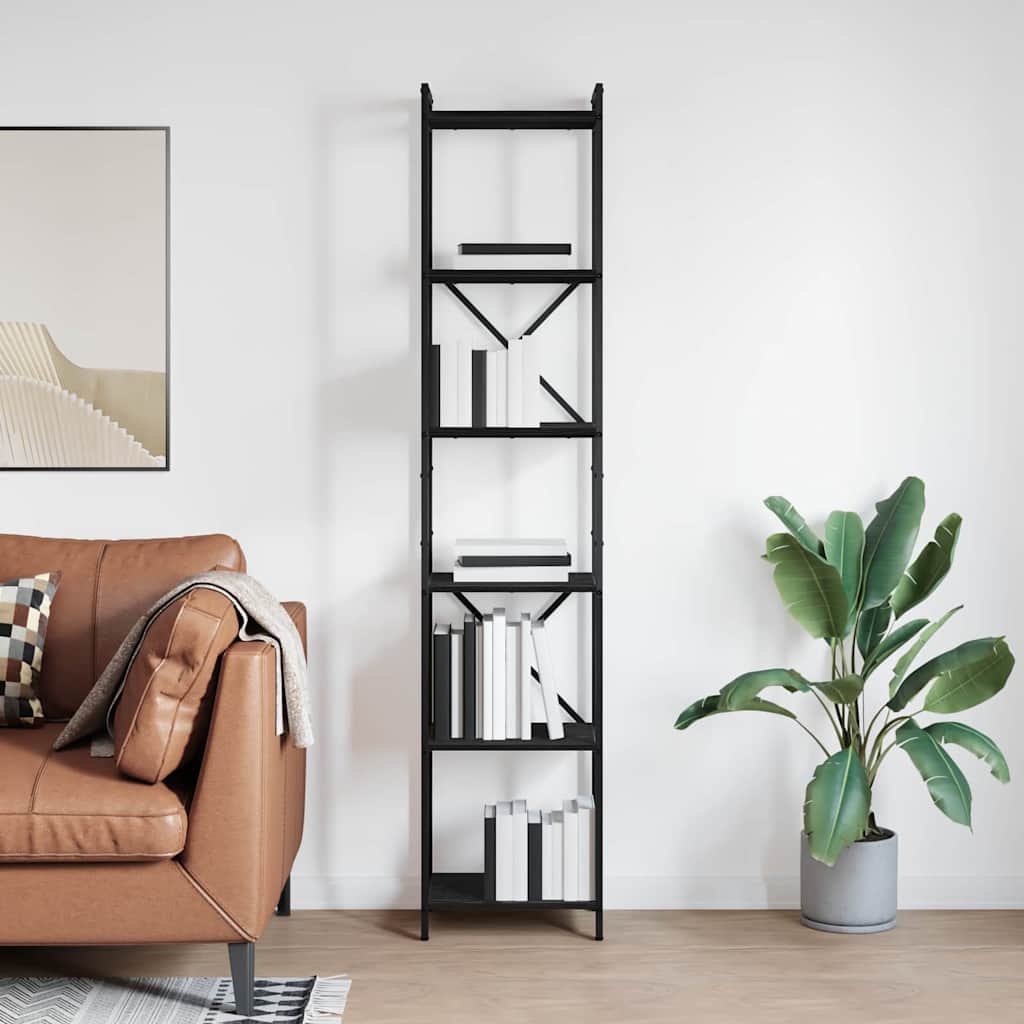 Bookcase Black oak 40 x 30 x 188 cm Engineered wood - All Things Good