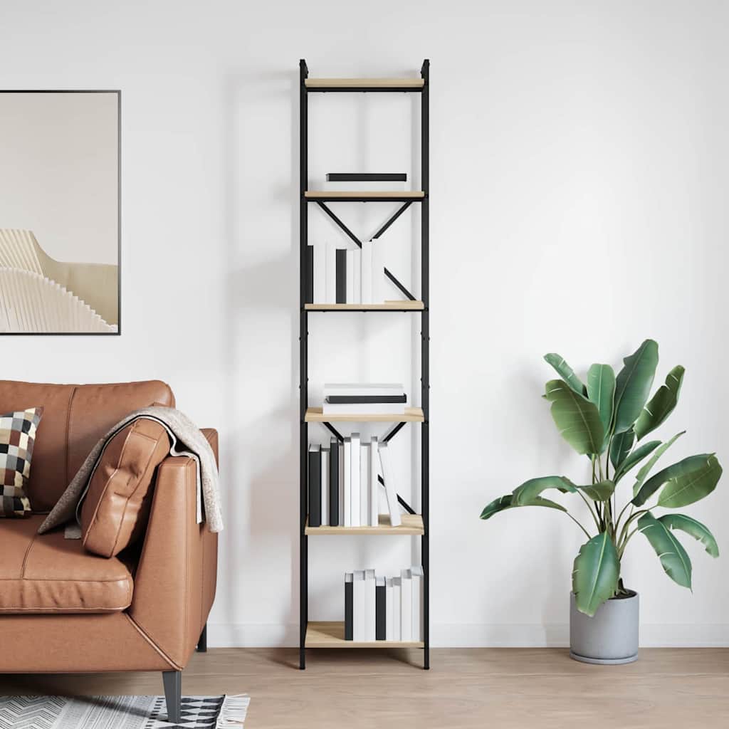 Bookcase Sonoma oak 40 x 30 x 188 cm Engineered wood - All Things Good