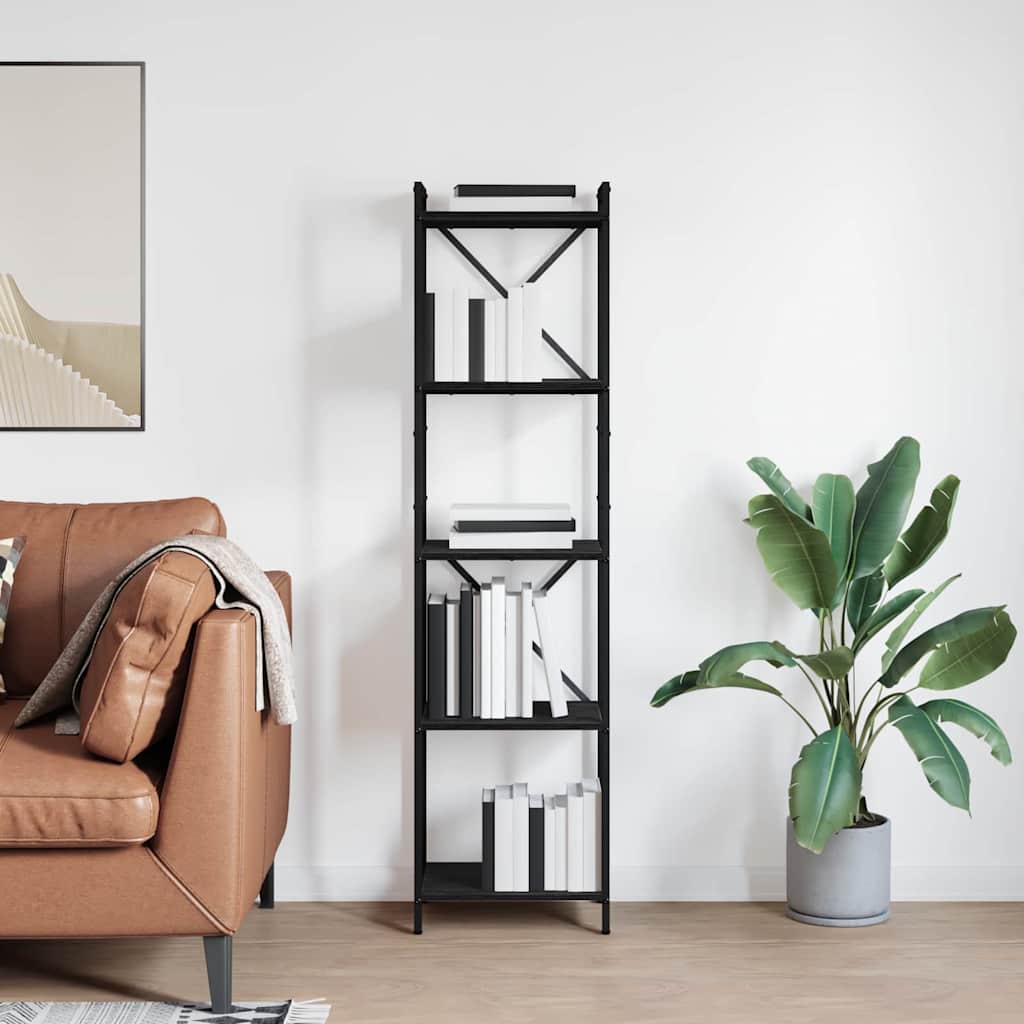 Bookcase Black oak 40 x 30 x 153 cm Engineered wood - All Things Good