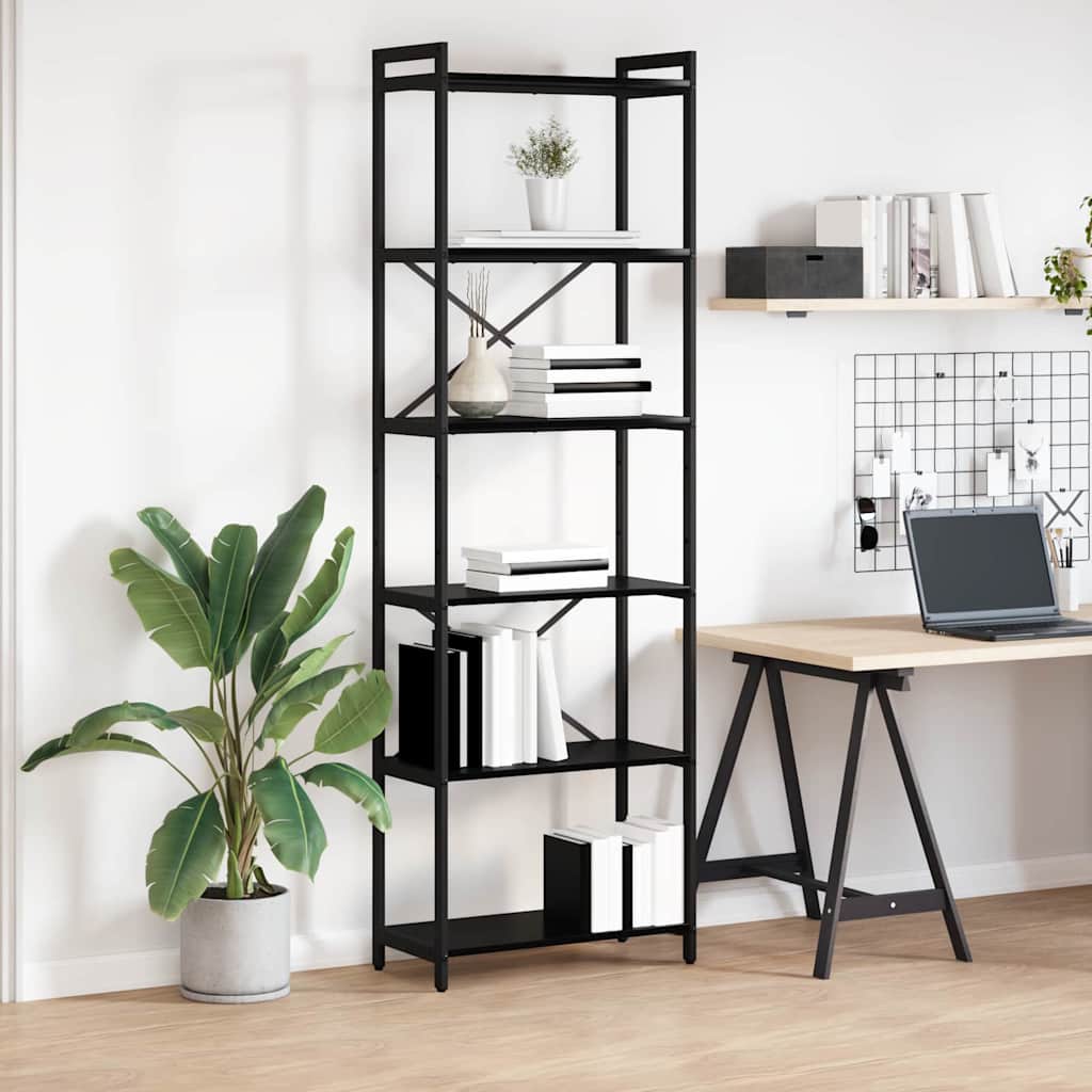 Bookcase Black oak 60 x 30 x 188 cm Engineered wood - Decor Base