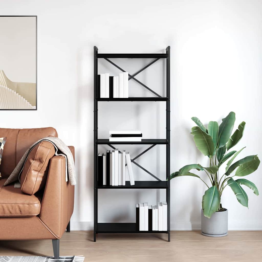 Bookcase Black oak 60 x 30 x 153 cm Engineered wood - Decor Base