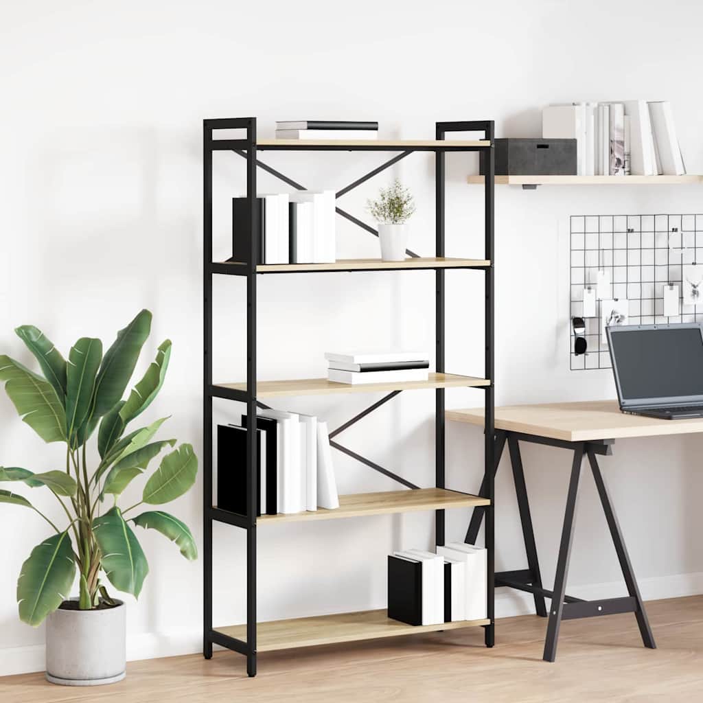 Bookcase Sonoma oak 80 x 30 x 153 cm Engineered wood - Merkel Designers