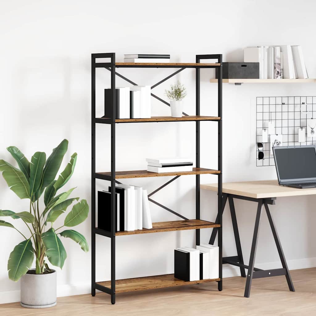Bookcase Old wood 80 x 30 x 153 cm Engineered wood - Merkel Designers
