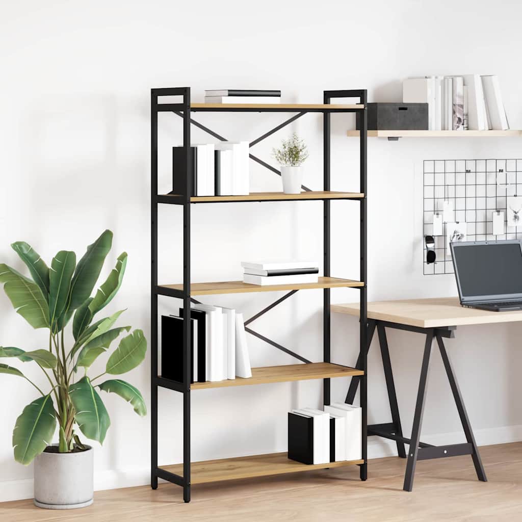 Bookcase Artisan oak 80 x 30 x 153 cm Engineered wood - Merkel Designers