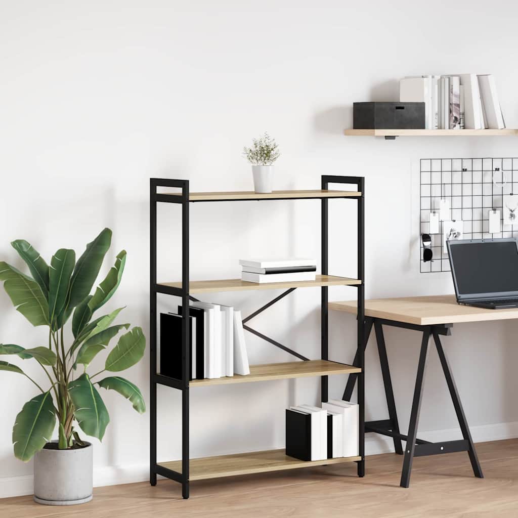 Bookcase Sonoma oak 80 x 30 x 118 cm Engineered wood - Merkel Designers