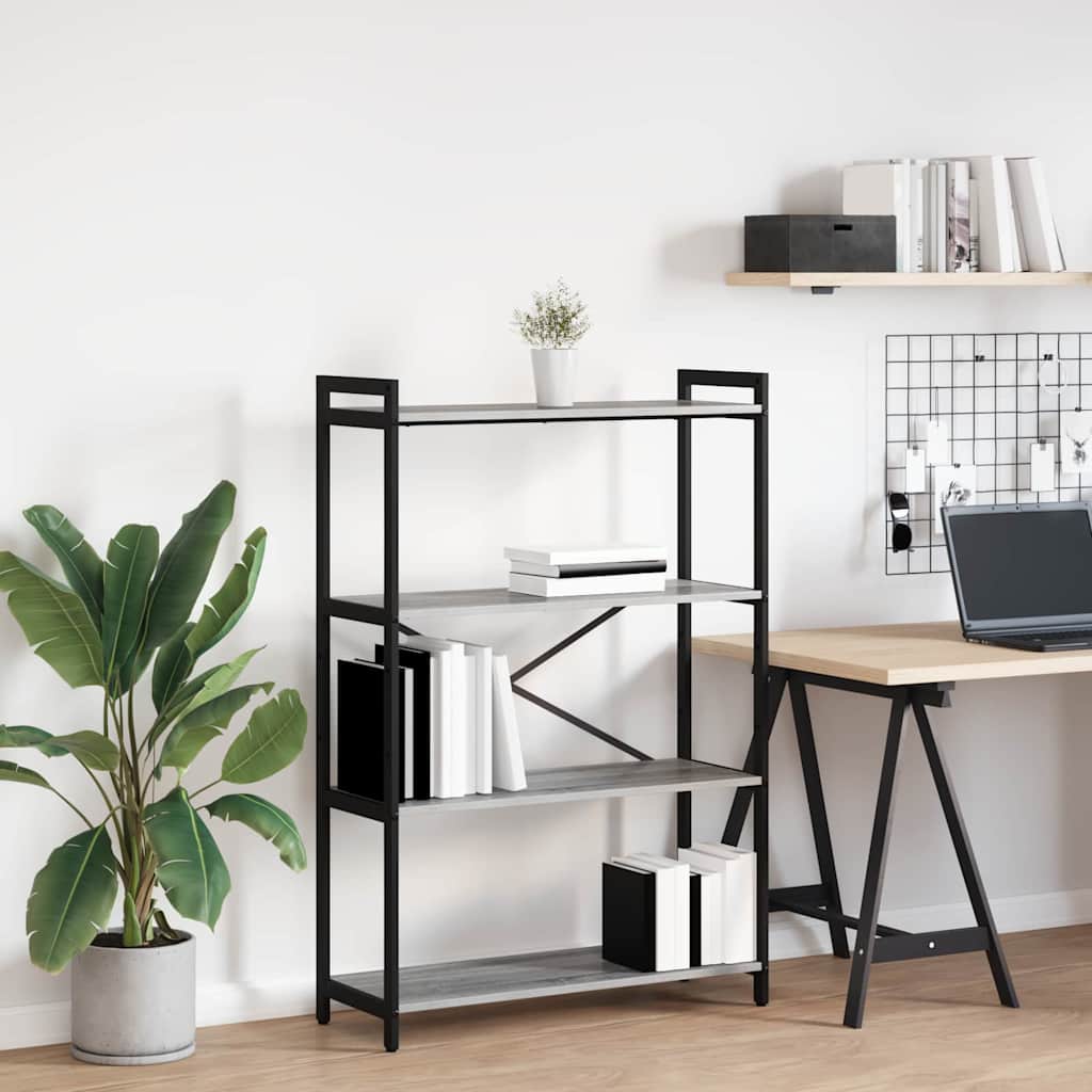 Bookcase Grey sonoma 80 x 30 x 118 cm Engineered wood - Merkel Designers