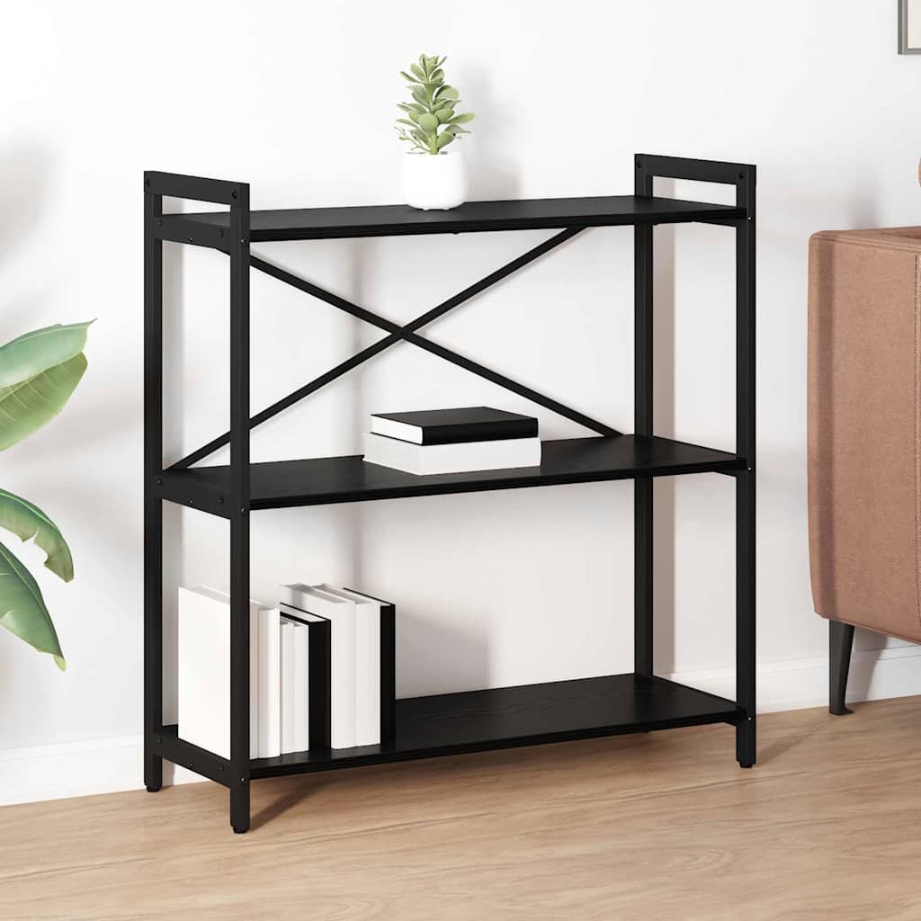Bookcase Black oak 80 x 30 x 83 cm Engineered wood - Merkel Designers