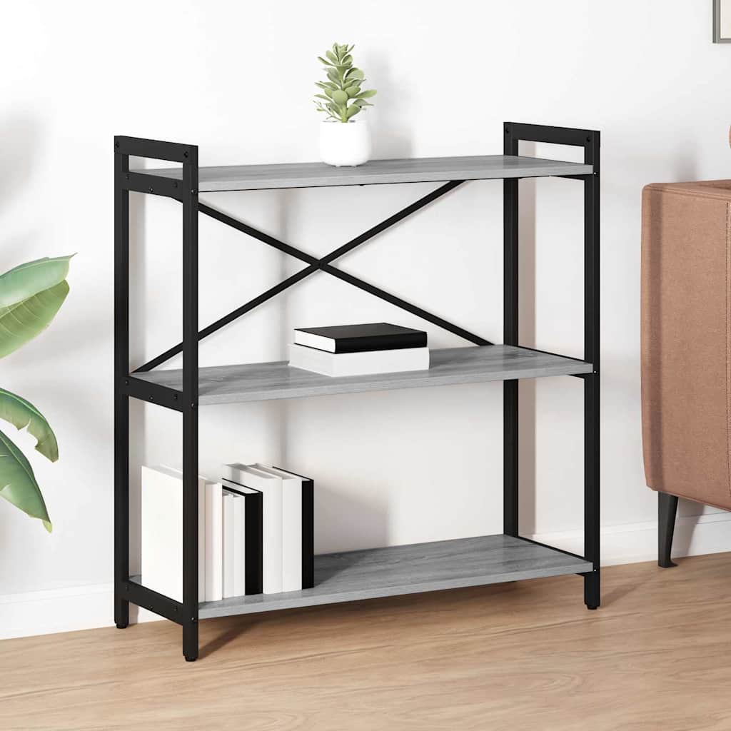 Bookcase Grey sonoma 80 x 30 x 83 cm Engineered wood - Merkel Designers
