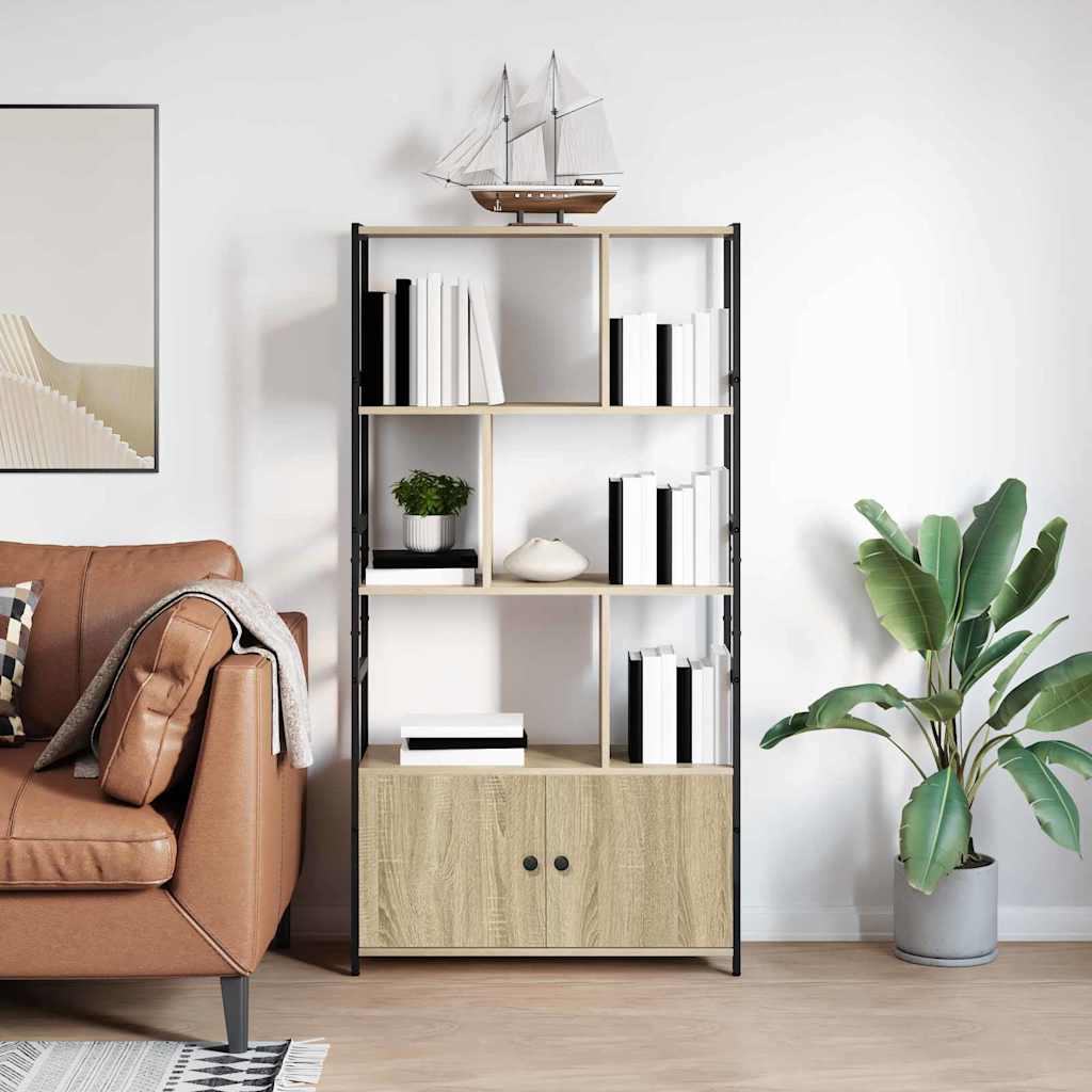 Bookshelf Sonoma oak 80 x 30 x 155.5 cm Engineered wood - Merkel Designers