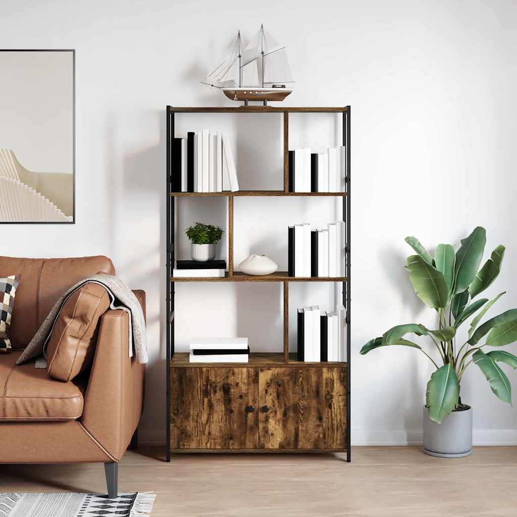 Bookshelf Smoked oak 80 x 30 x 155.5 cm Engineered wood - Merkel Designers