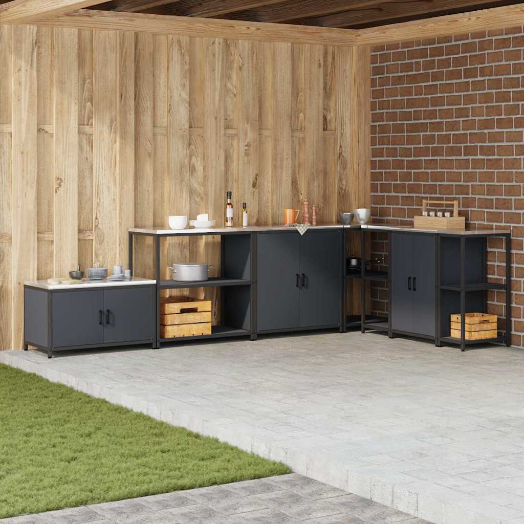 Kitchen Storage Shelf with Shelf with Storage Anthracite Steel - Merlin Deals