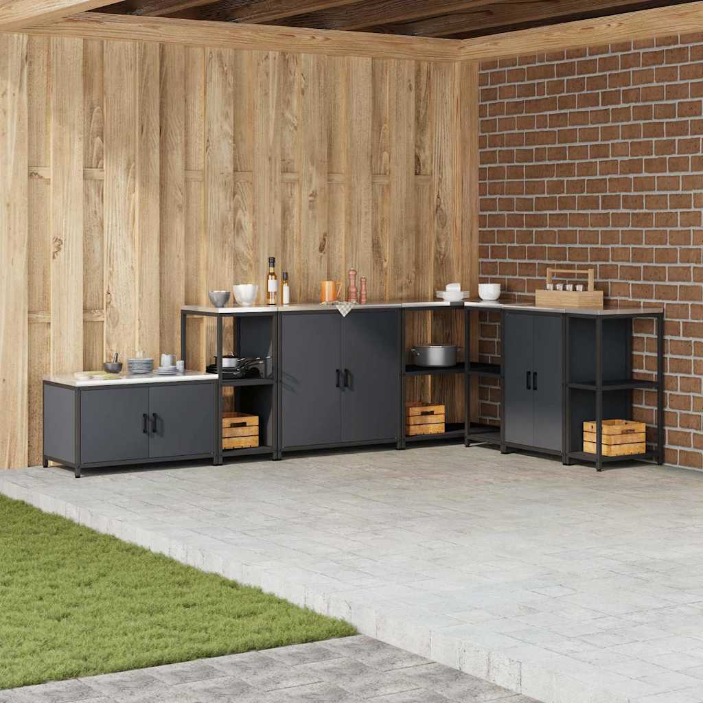 Kitchen Storage Shelf with Shelf with Storage Anthracite Steel - All Things Good
