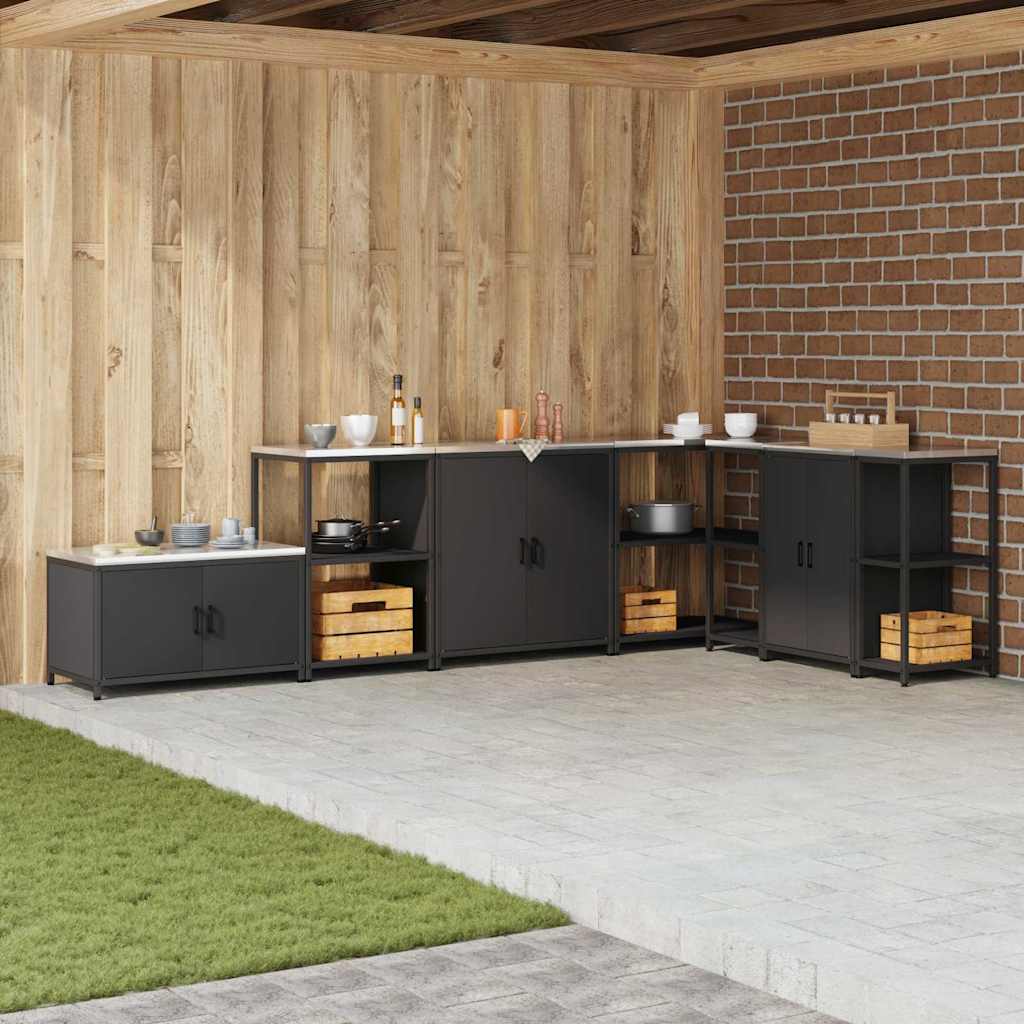 Kitchen Storage Cabinet with Shelf with Storage Black Steel - Merlin Deals