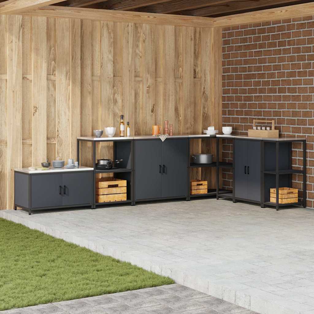 Kitchen Storage Cabinet with Shelf with Door Anthracite Steel - Merlin Deals