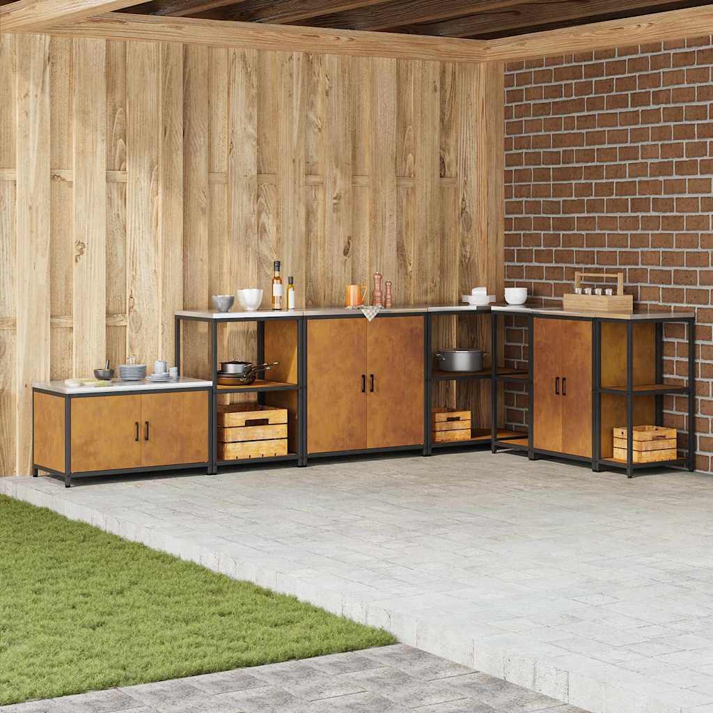 Kitchen Storage Cabinet with Shelf Rusty Weathering steel - Merlin Deals