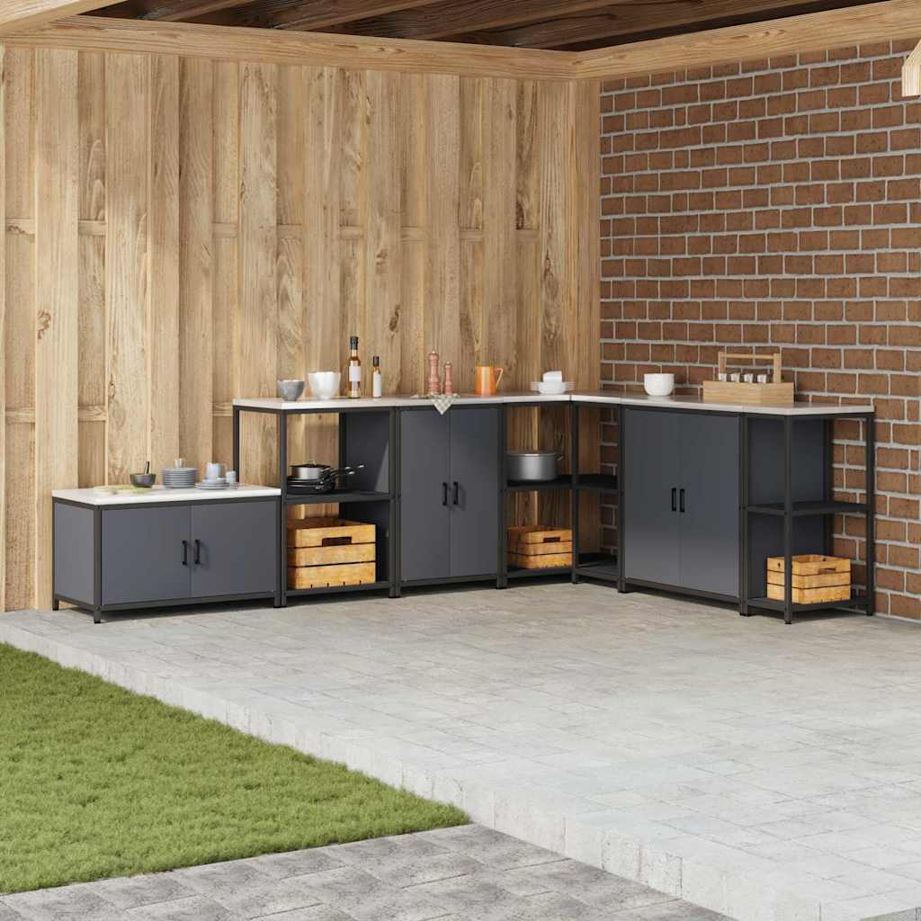 Kitchen Storage Cabinet with Shelf with Door Anthracite Steel - Design Hut