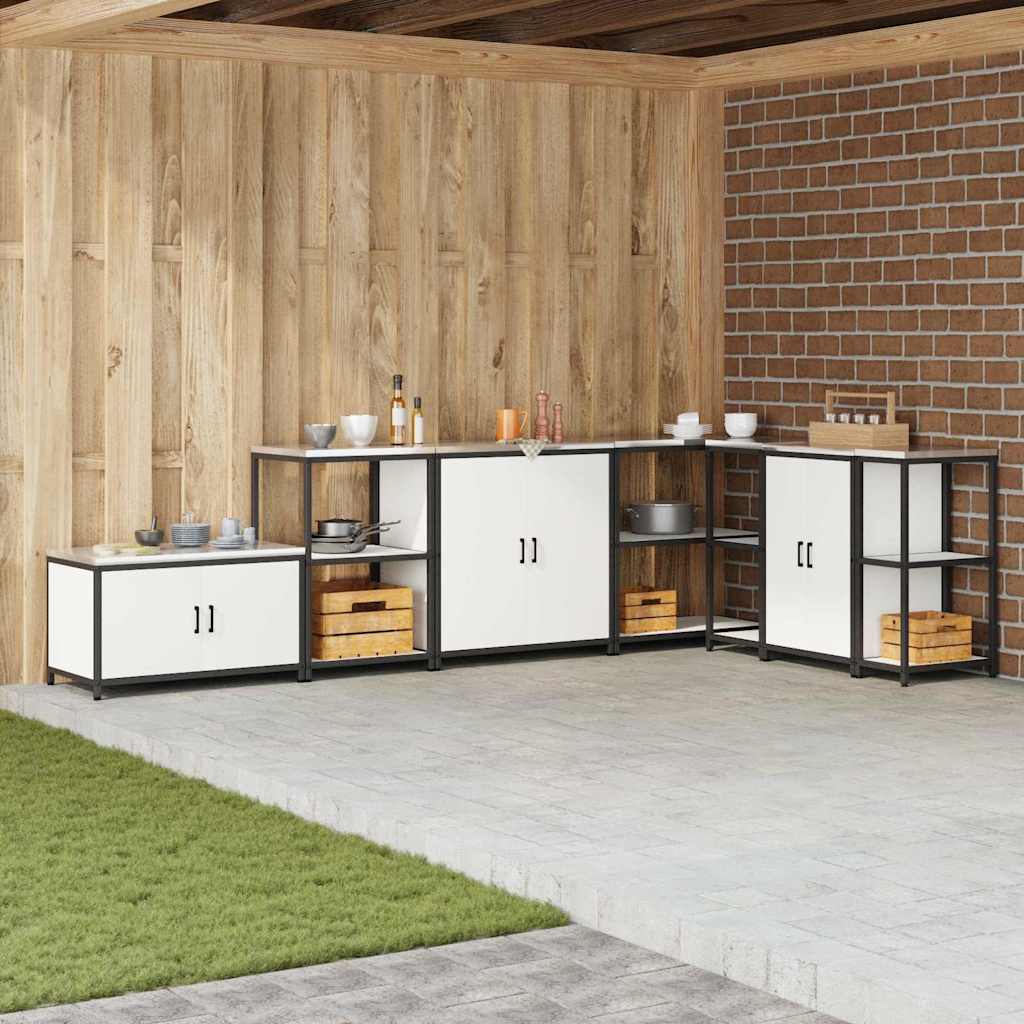 Kitchen Storage Cabinet with Drawer with Shelf White Steel - Merlin Deals