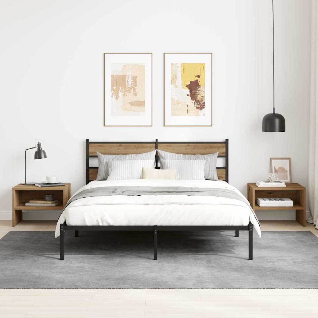 Bedside Cabinet Artisan oak 40 x 40 x 30 cm Engineered wood - Merkel Designers