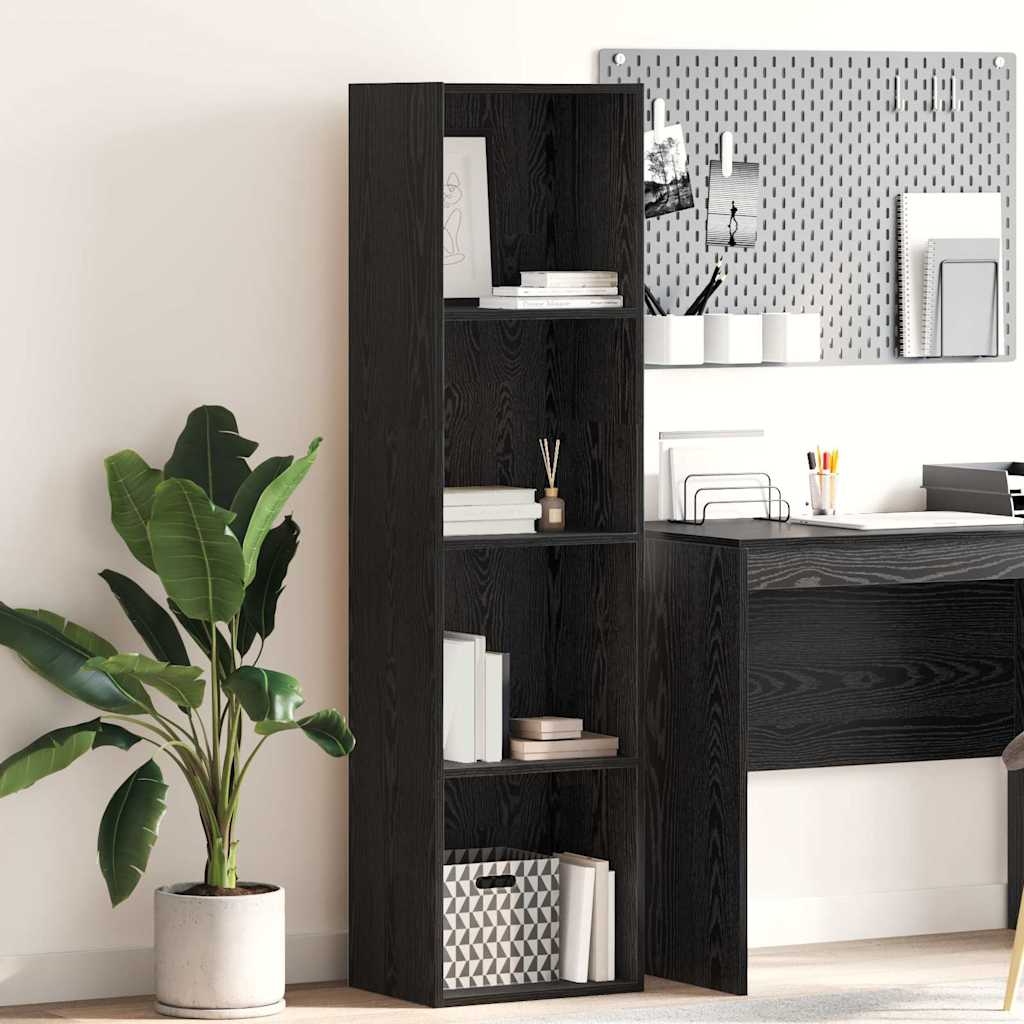 Bookcase Black oak 40 x 30 x 152 cm Engineered Wood - All Things Good